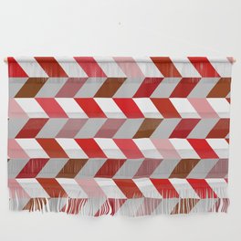 Abstract Dark Red Light Red and White Zig Zag Background. Wall Hanging