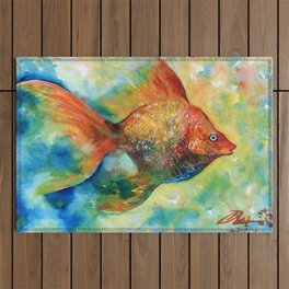 Colorful Fish in Watercolour  Outdoor Rug