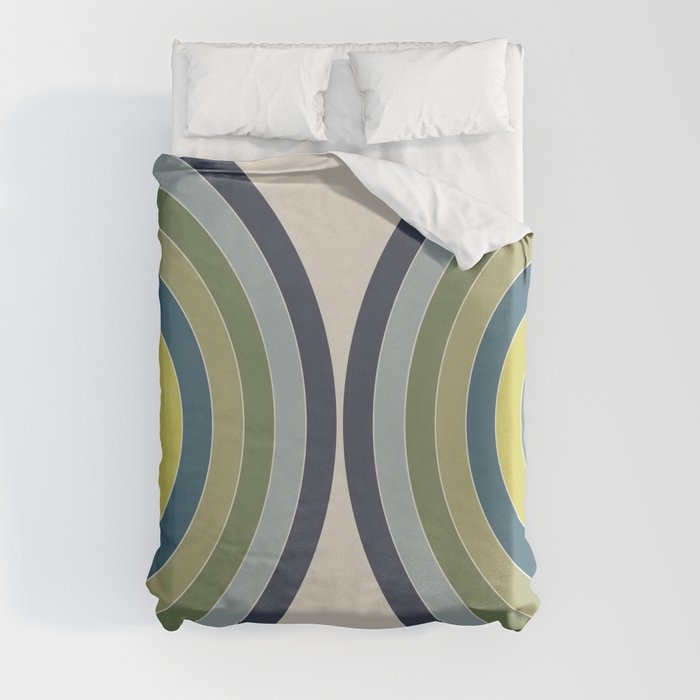 Double semicircles in retro style 3 Duvet Cover