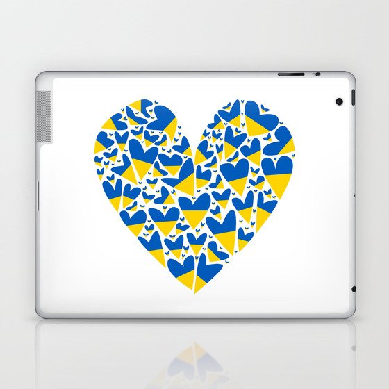 Ukraine Flag in Hearts Laptop & iPad Skin