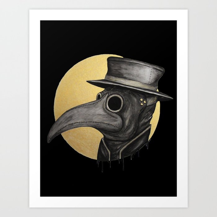 plague doctor (dark version) Art Print