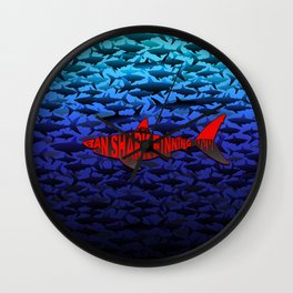 Ban Shark Finning Poster. Wall Clock