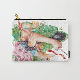 Never Stop Creating Carry-All Pouch | Monkey, Flowers, Birds, Bright, Fridakhalo, Inspire, Womenpower, Paintbursh, Arms, Mothersday 