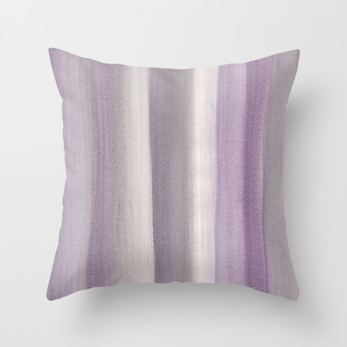Purple Gray Watercolor Dream #1 #painting #decor #art #society6 Throw Pillow
