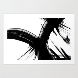 Black Abstract Brush Strokes nr 5 Art Print