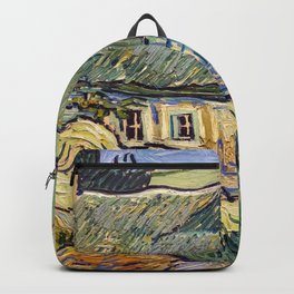 Vincent Van Gogh - Thatched Cottages at Cordeville Backpack