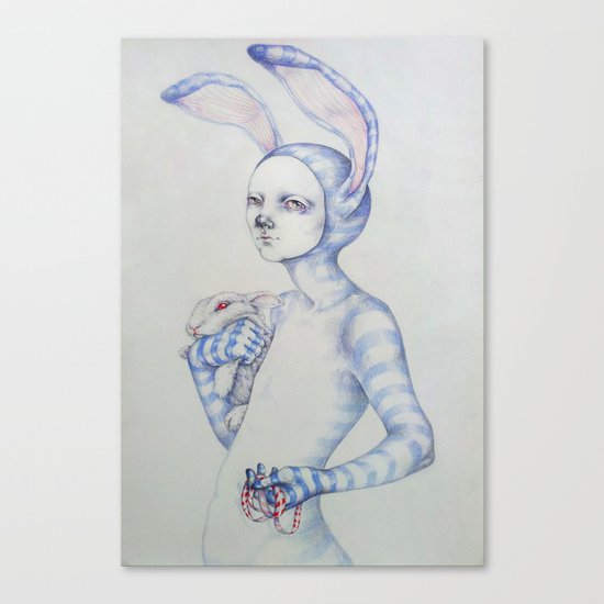 The white rabbit Canvas Print