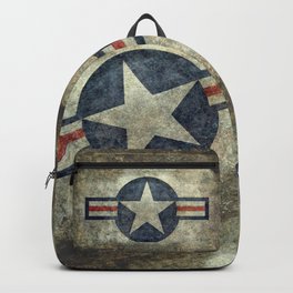 Stylized US Air force Roundel Backpack | Marines, Painting, Retro, Airforce, Textured, Usaf, Star, Grungy, Roundel 