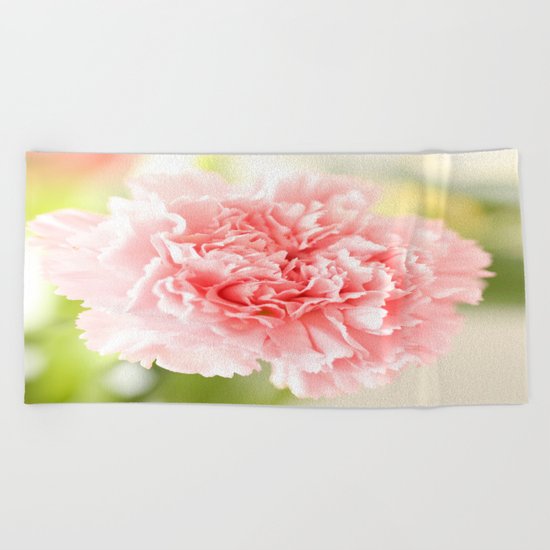 Pink Carnation Admiration Beach Towel