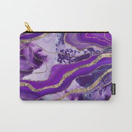 Liquid Marble Agate Glitter Glam #4 (Faux Glitter) #decor #art #society6 Carry-All Pouch