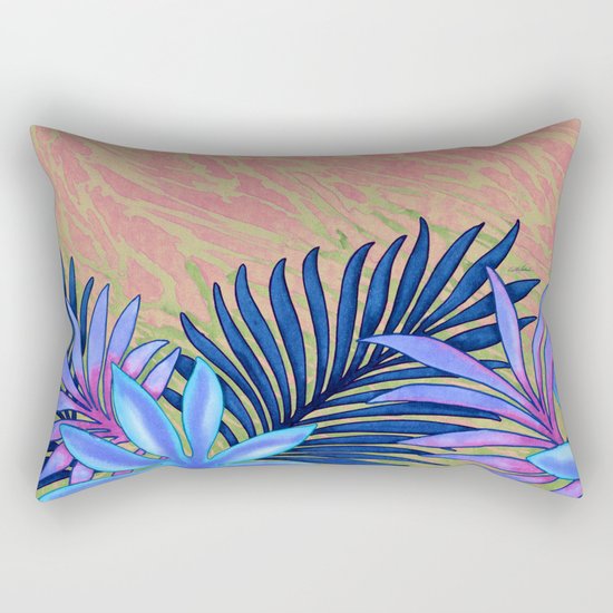 A Run Through the Jungle Blues Rectangular Pillow