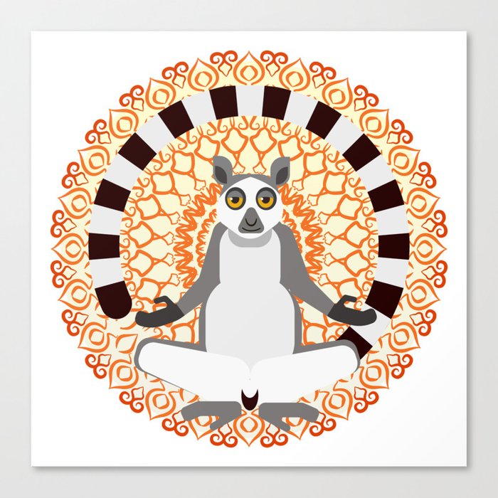 Lemur yoga Canvas Print