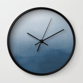White & Blue Abstract Watercolor Blend Pairs To 2020 Color of the Year Chinese Porcelain PPG1160-6 Wall Clock