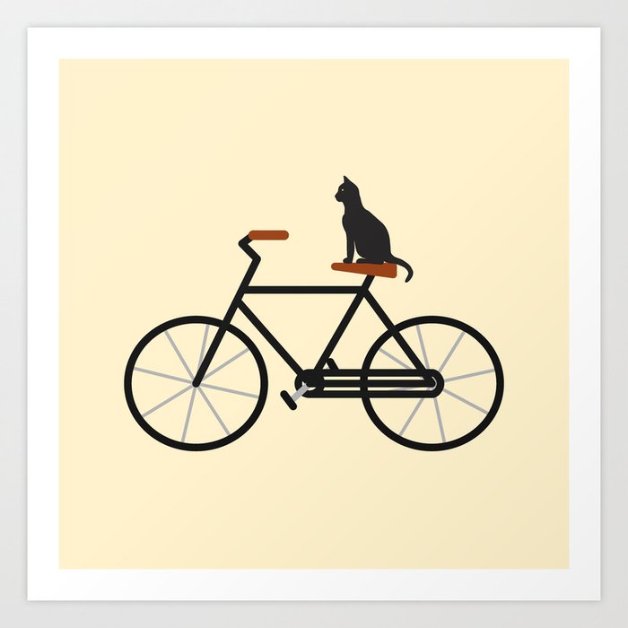 Cat Riding Bike Art Print By Eviltalkingham Society6