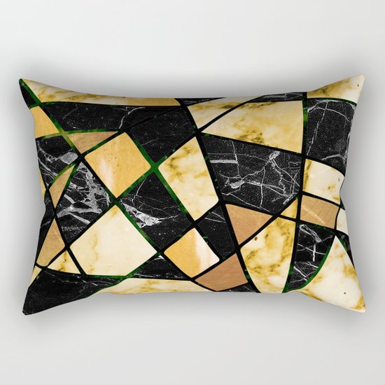 Abstract #460 Marble and Metal Rectangular Pillow