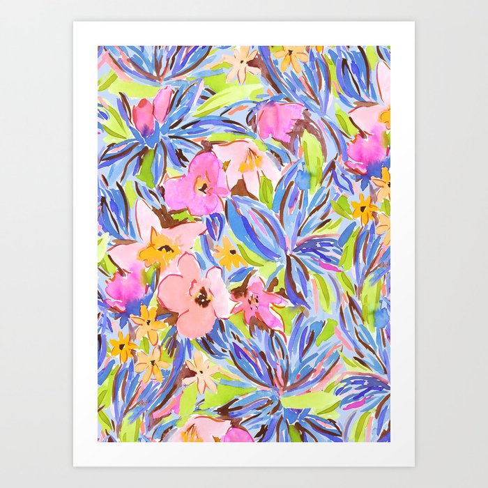Flaunting Floral Periwinkle Art Print