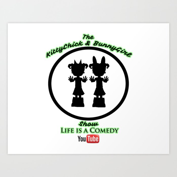 The KittyChick & BunnyGirl Show Logo Art Print