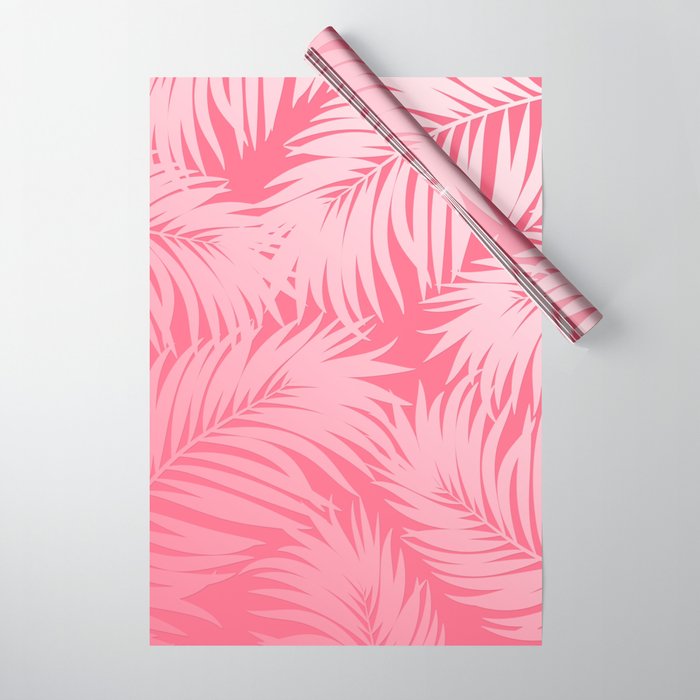 Palm Tree Fronds c'est parfait on pink Hawaii Tropical Décor Wrapping Paper