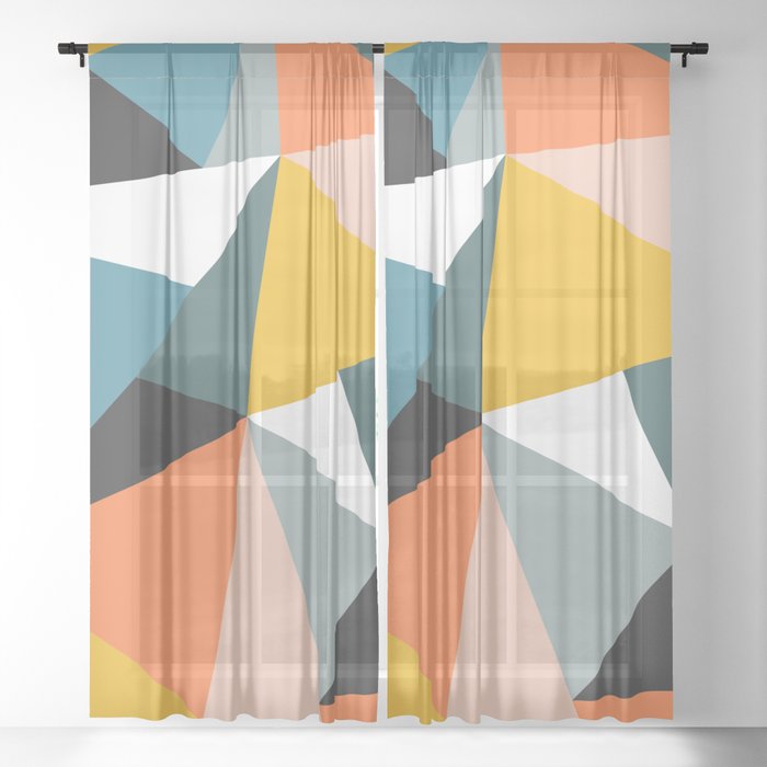 Modern Geometric 36 Sheer Curtain