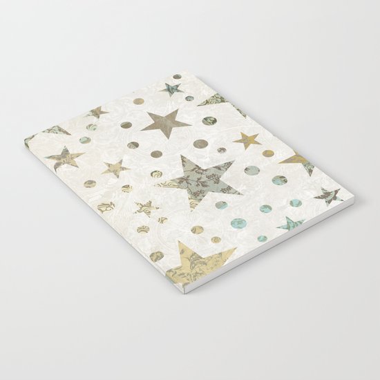 Patchwork Stars Collage Pattern Notebook