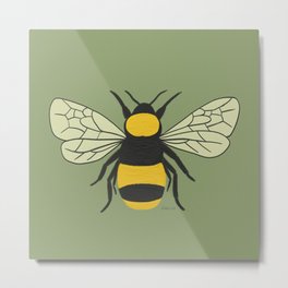 Honey Bee Green Metal Print