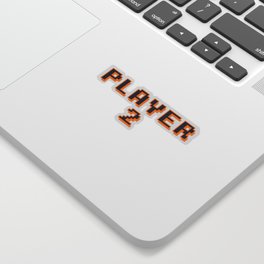 Player 2 retro pixel font dark Sticker