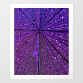 Glowing strings of purple led lights Art Print