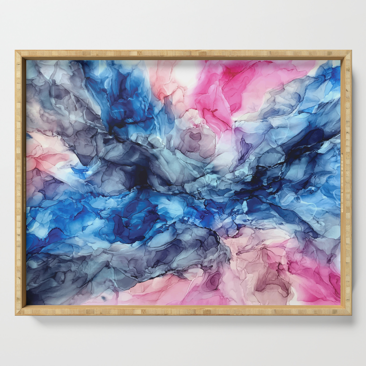 Soul Explosion Vibrant Abstract Fluid Art Painting Serving Tray By Elizabethschulz Society6