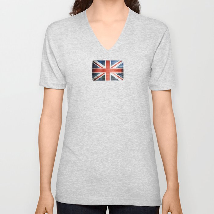 Great Britain, Union Jack V Neck T Shirt