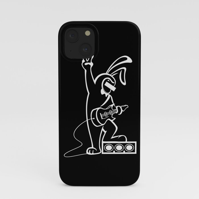 Bunny with guitar iPhone Case