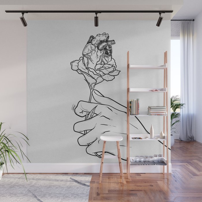 Flowery heart given. Wall Mural