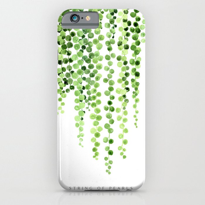 Watercolor string of pearls illustration iPhone Case