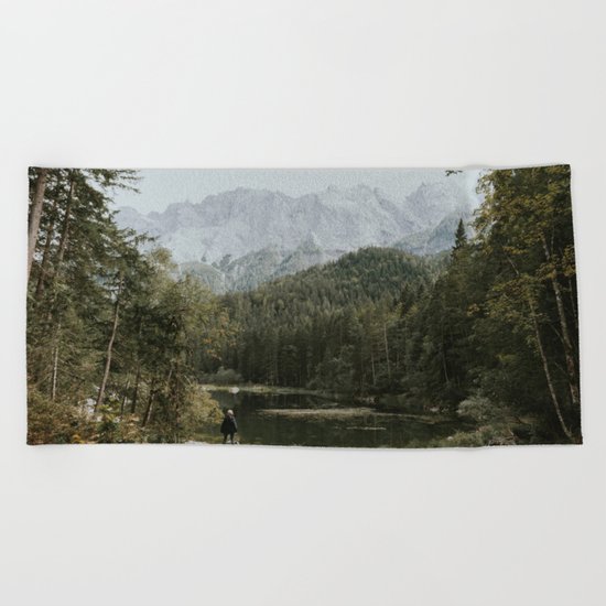 Mountain lake vibes II - Landscape Photography Beach Towel