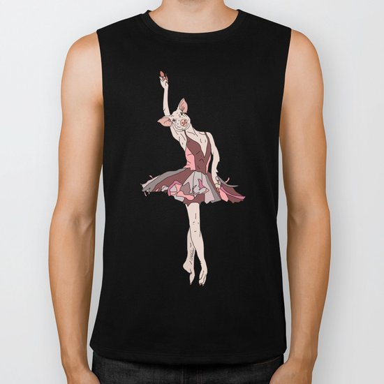 Pig Ballerina Tutu Biker Tank