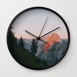 Half Dome Alpenglow Wall Clock