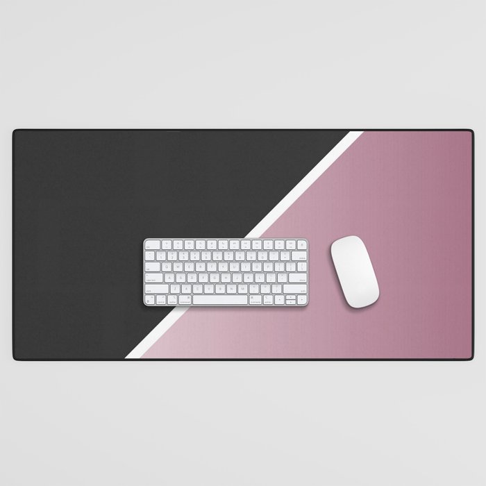 Black and Pink Foil Abstract Desk Mat