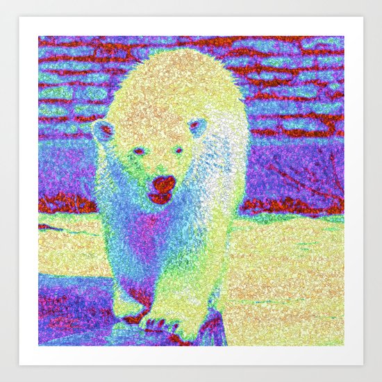 Colorful Polar Bear Art Print By Kathleenstrucklephotography