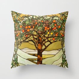 Louis Comfort Tiffany - Decorative stained glass 6. Throw Pillow