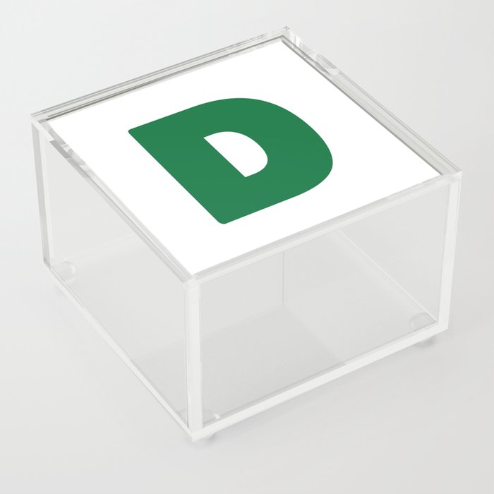 D (Olive & White Letter) Acrylic Box