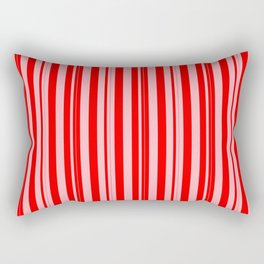 [ Thumbnail: Light Pink & Red Colored Lines Pattern Rectangular Pillow ]