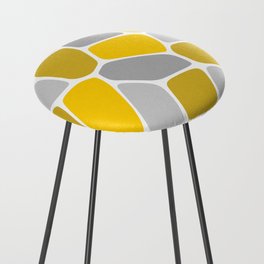 Abstract Shapes 208 in Gold and Grey Counter Stool