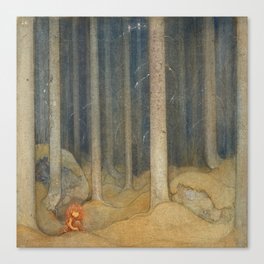 John Bauer - Humpe in the woods Canvas Print