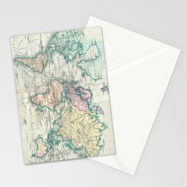 Vintage Map of The World (1801) Stationery Card