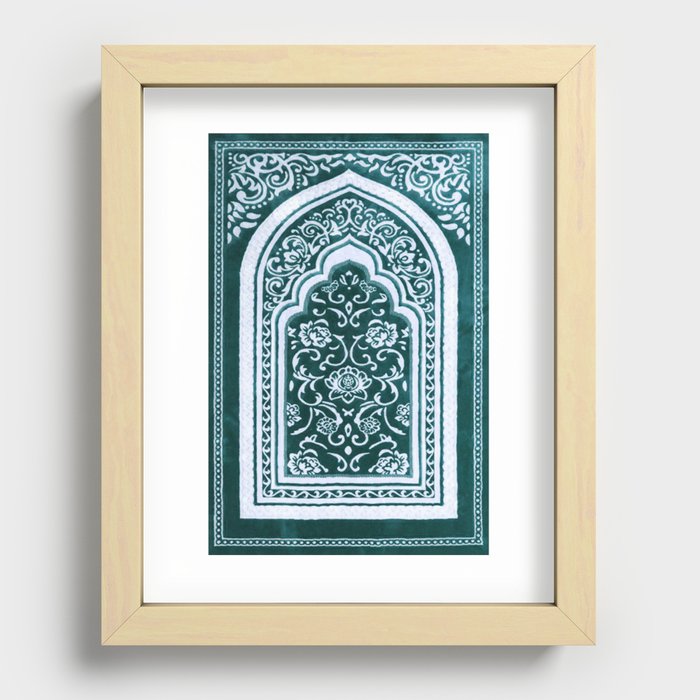 Floral Arch Turquoise Recessed Framed Print