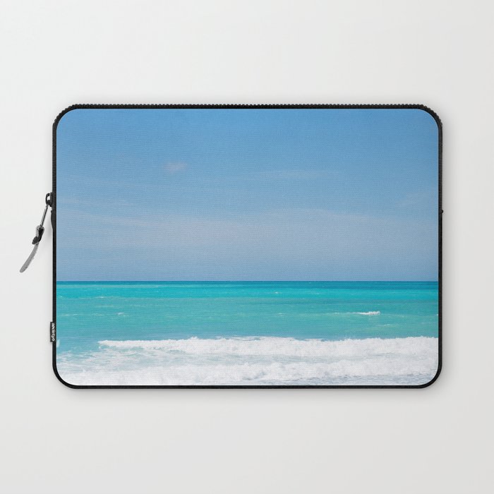 Beautiful azure sea and waves, Tyrrhenian sea in Tuscany, Italy Laptop Sleeve