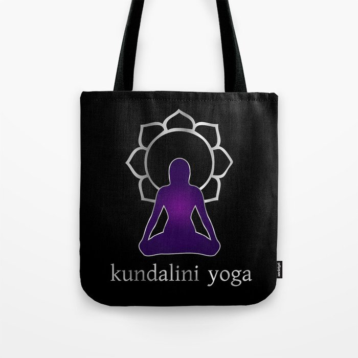 Kundalini Yoga and meditation watercolor quotes in dark Tote Bag