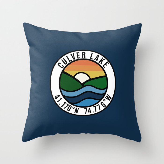 Culver Lake - Navy/Badge Throw Pillow