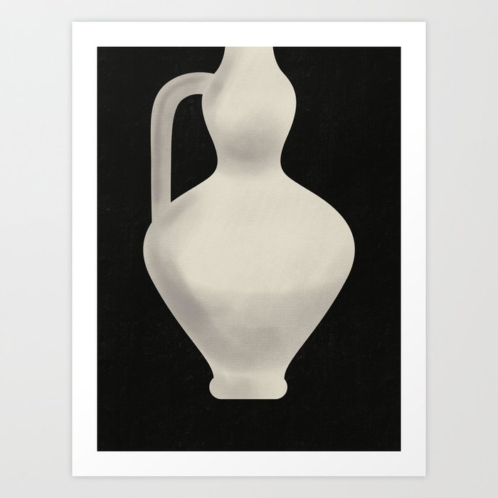 White curvy vase Art Print