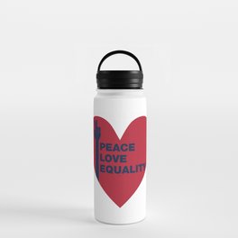 Peace Love Equality - heart Water Bottle