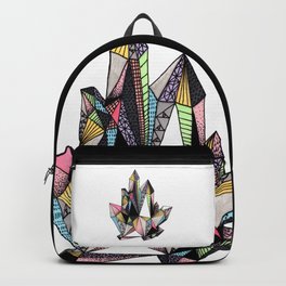 Diamond Crystal Backpack | Colorfull, Blackliner, Gem, Pattern, Watercolor, Nature, Pastel, Painting, Diamond, Crystal 